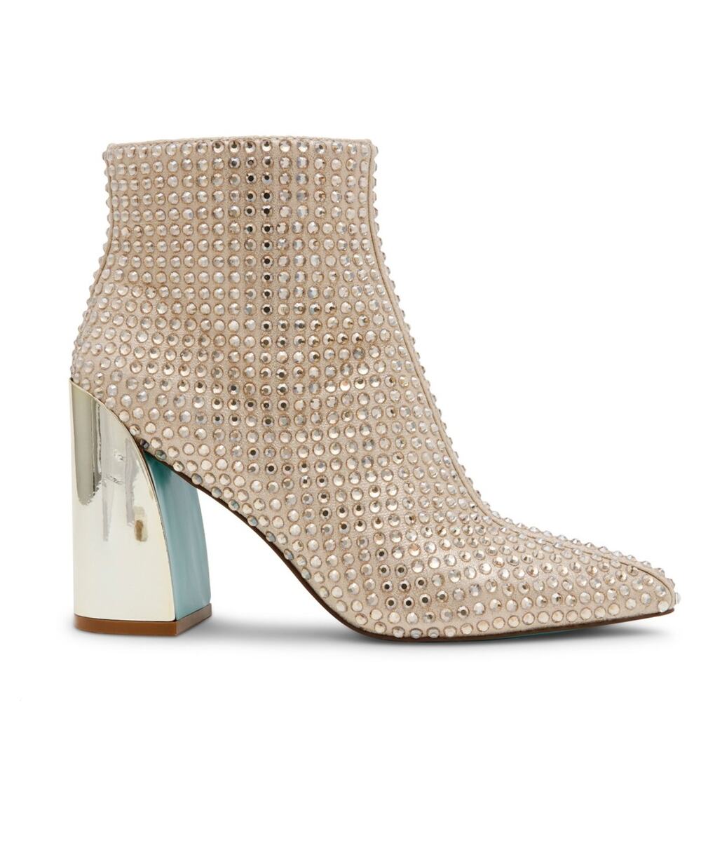 Blue by Betsey Johnson  Women's Colby Rhinestone Bootie  Size 9.5 Gold  NWT